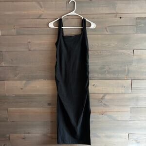 BEYOND THE BUMP | Beyond Yoga Icon Ruched Midi Dress Gray Size Small